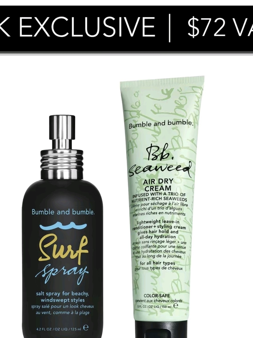 Bumble and bumble Seaweed Air Dry Cream & Surf Spray — New